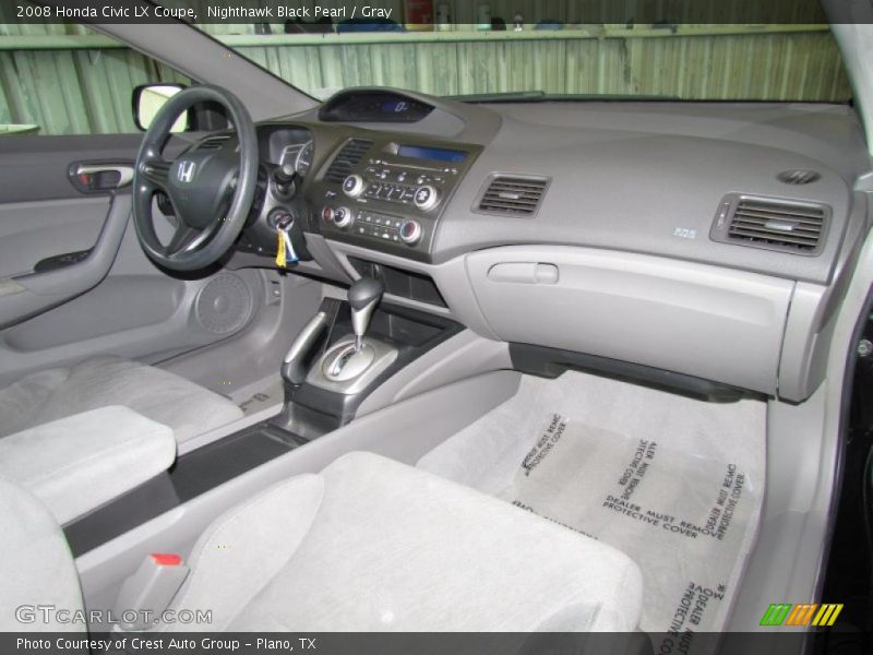Nighthawk Black Pearl / Gray 2008 Honda Civic LX Coupe