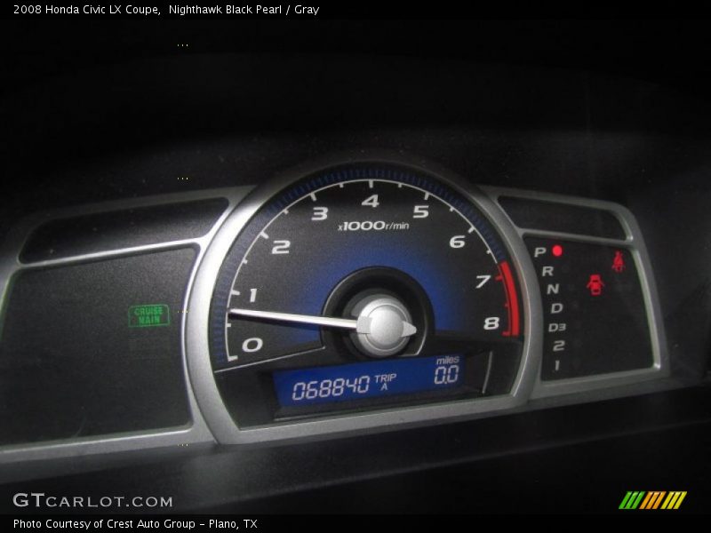 Nighthawk Black Pearl / Gray 2008 Honda Civic LX Coupe