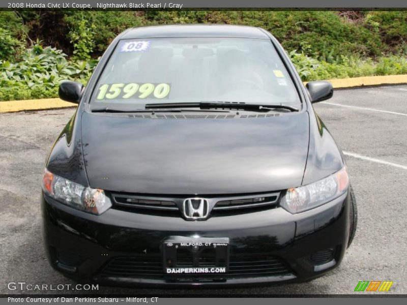 Nighthawk Black Pearl / Gray 2008 Honda Civic LX Coupe