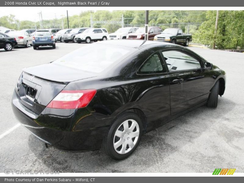 Nighthawk Black Pearl / Gray 2008 Honda Civic LX Coupe