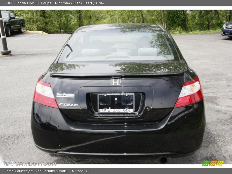 Nighthawk Black Pearl / Gray 2008 Honda Civic LX Coupe