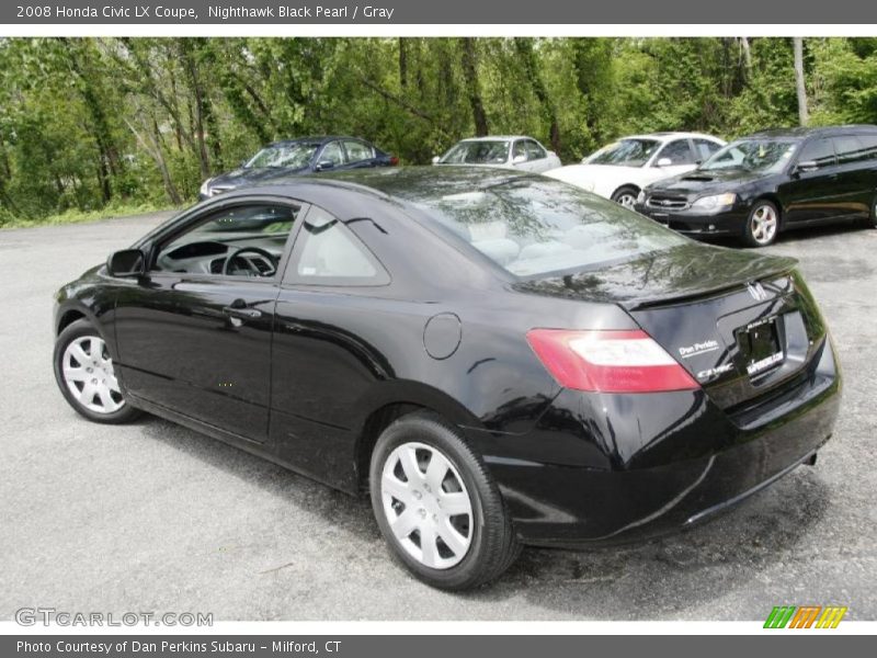 Nighthawk Black Pearl / Gray 2008 Honda Civic LX Coupe