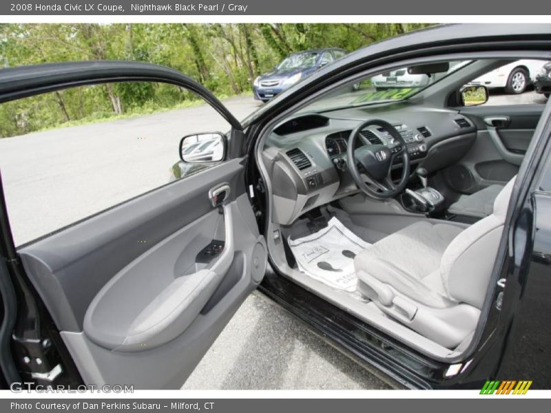 Nighthawk Black Pearl / Gray 2008 Honda Civic LX Coupe