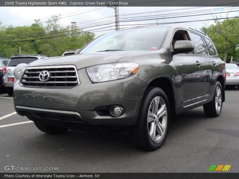 Cypress Green Pearl / Sand Beige 2008 Toyota Highlander Sport 4WD