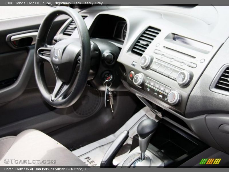 Nighthawk Black Pearl / Gray 2008 Honda Civic LX Coupe