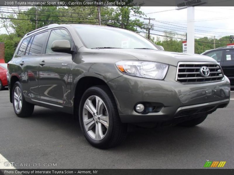 Cypress Green Pearl / Sand Beige 2008 Toyota Highlander Sport 4WD