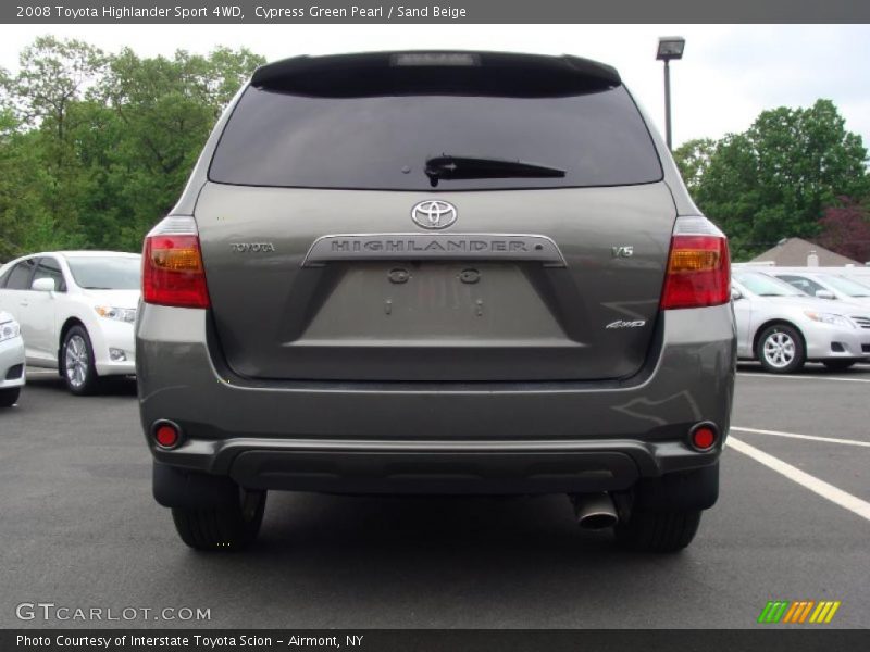 Cypress Green Pearl / Sand Beige 2008 Toyota Highlander Sport 4WD