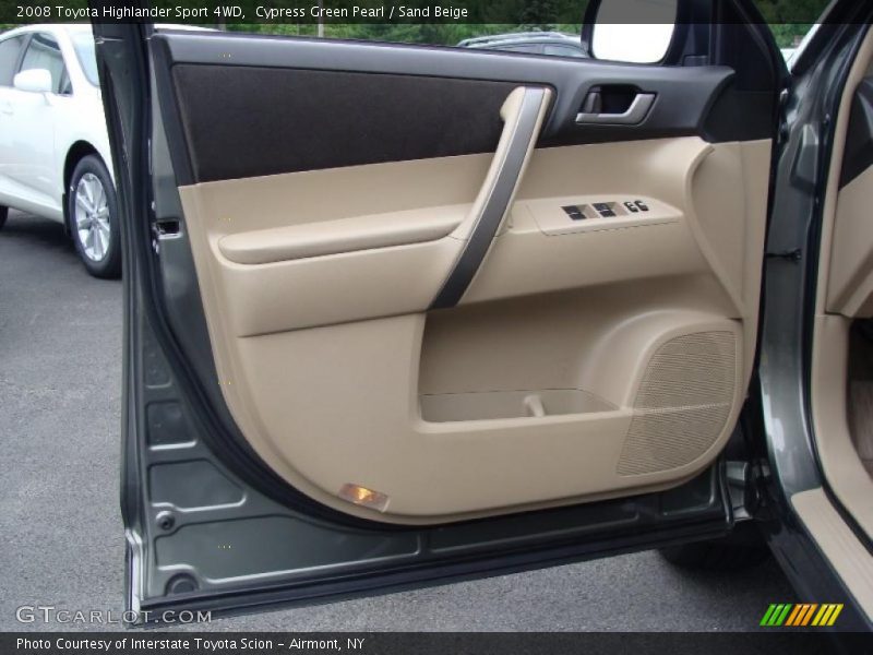 Cypress Green Pearl / Sand Beige 2008 Toyota Highlander Sport 4WD