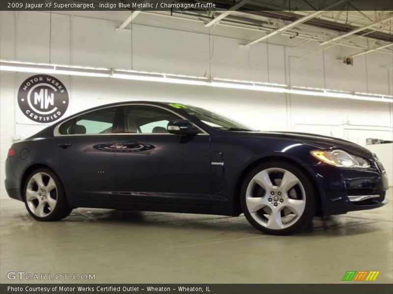 Indigo Blue Metallic / Champagne/Truffle 2009 Jaguar XF Supercharged