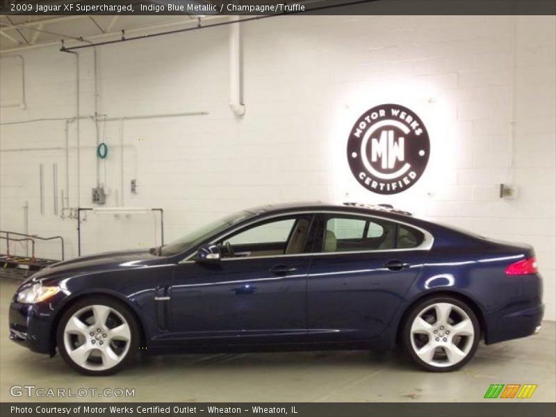 Indigo Blue Metallic / Champagne/Truffle 2009 Jaguar XF Supercharged