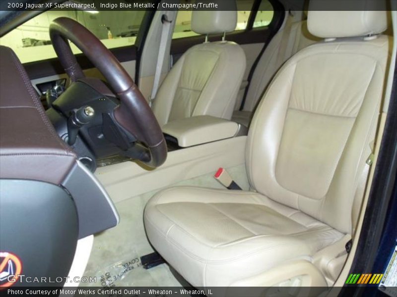 Indigo Blue Metallic / Champagne/Truffle 2009 Jaguar XF Supercharged