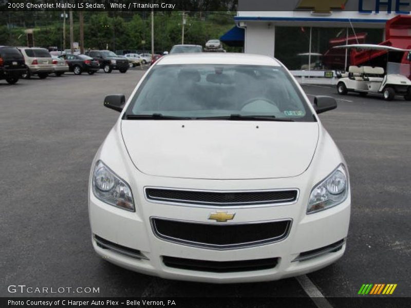 White / Titanium Gray 2008 Chevrolet Malibu LS Sedan