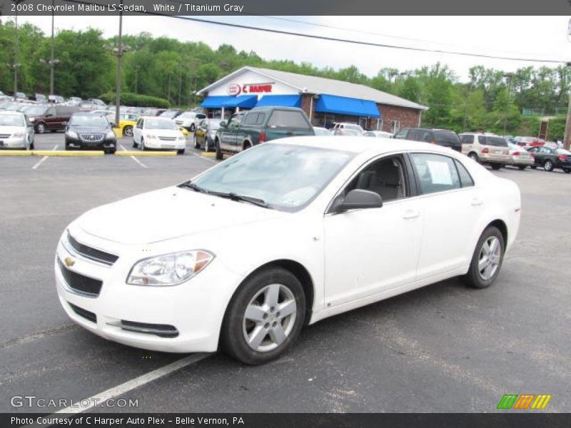White / Titanium Gray 2008 Chevrolet Malibu LS Sedan