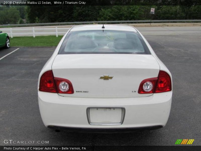 White / Titanium Gray 2008 Chevrolet Malibu LS Sedan