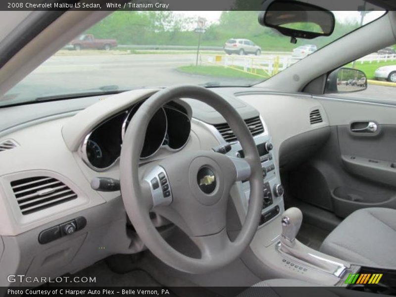 White / Titanium Gray 2008 Chevrolet Malibu LS Sedan