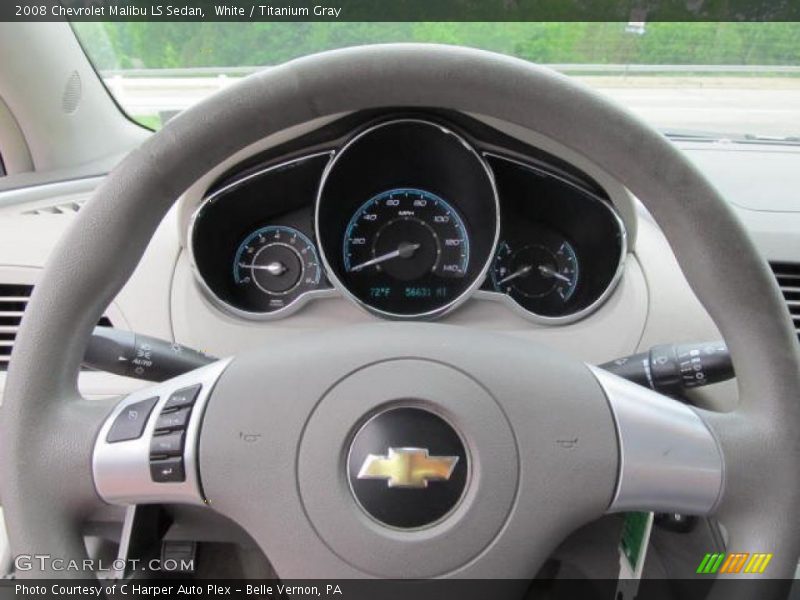 White / Titanium Gray 2008 Chevrolet Malibu LS Sedan