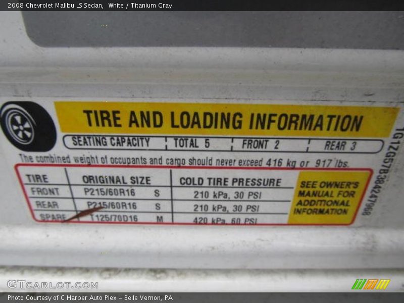 White / Titanium Gray 2008 Chevrolet Malibu LS Sedan