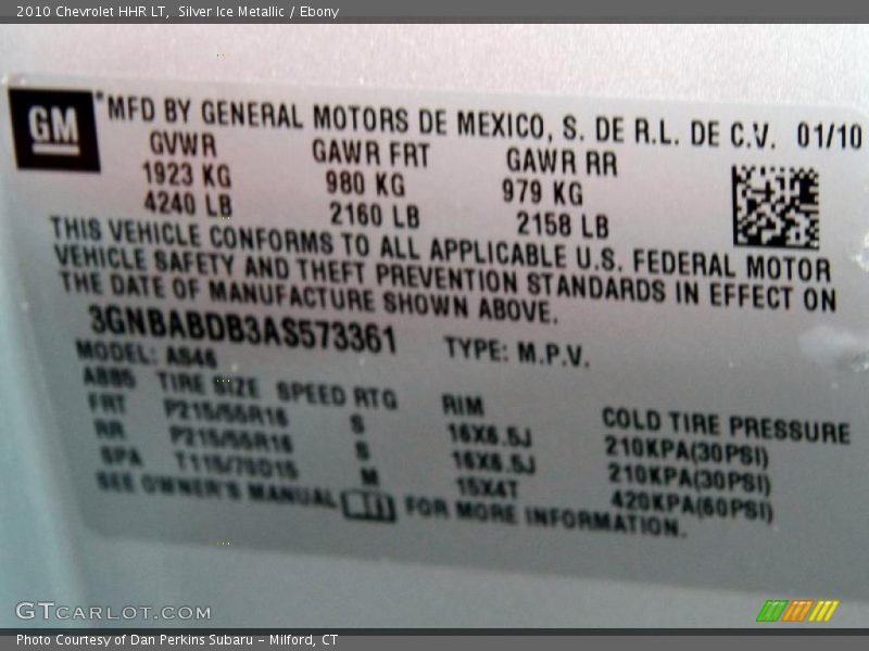 Silver Ice Metallic / Ebony 2010 Chevrolet HHR LT