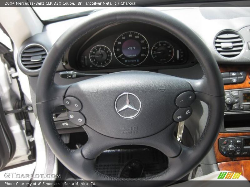 Brilliant Silver Metallic / Charcoal 2004 Mercedes-Benz CLK 320 Coupe