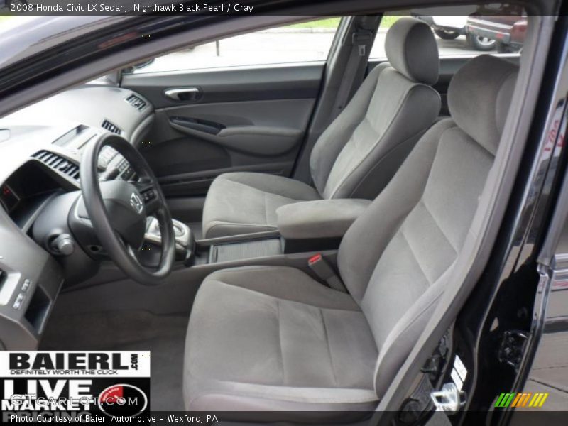 Nighthawk Black Pearl / Gray 2008 Honda Civic LX Sedan