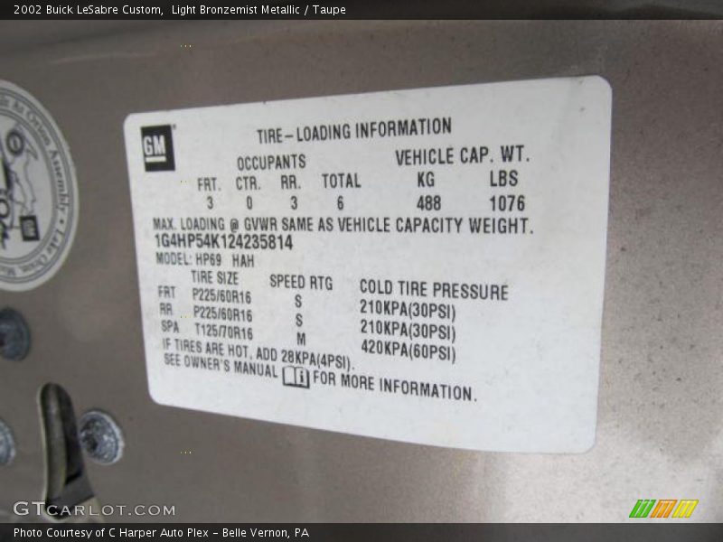 Light Bronzemist Metallic / Taupe 2002 Buick LeSabre Custom