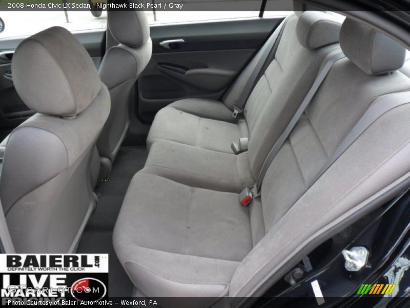 Nighthawk Black Pearl / Gray 2008 Honda Civic LX Sedan