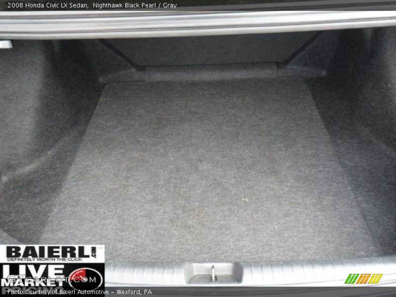 Nighthawk Black Pearl / Gray 2008 Honda Civic LX Sedan