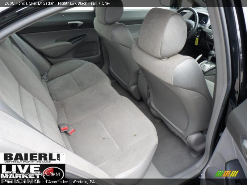 Nighthawk Black Pearl / Gray 2008 Honda Civic LX Sedan