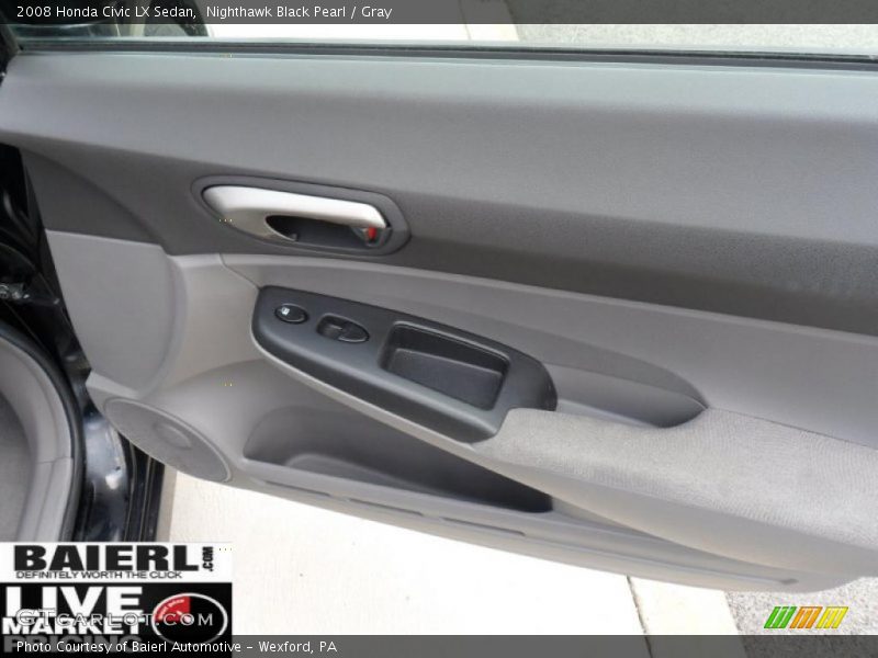Nighthawk Black Pearl / Gray 2008 Honda Civic LX Sedan