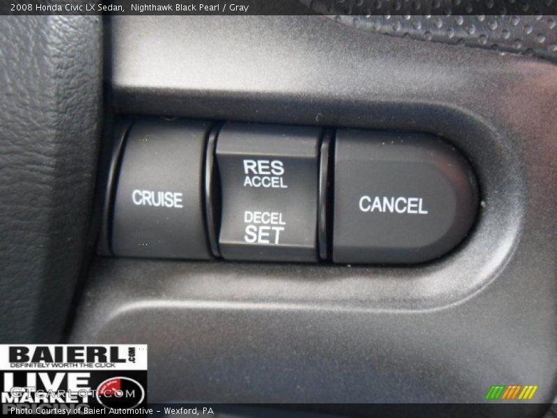Nighthawk Black Pearl / Gray 2008 Honda Civic LX Sedan