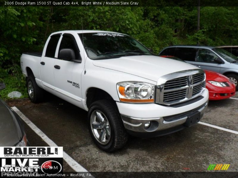 Bright White / Medium Slate Gray 2006 Dodge Ram 1500 ST Quad Cab 4x4