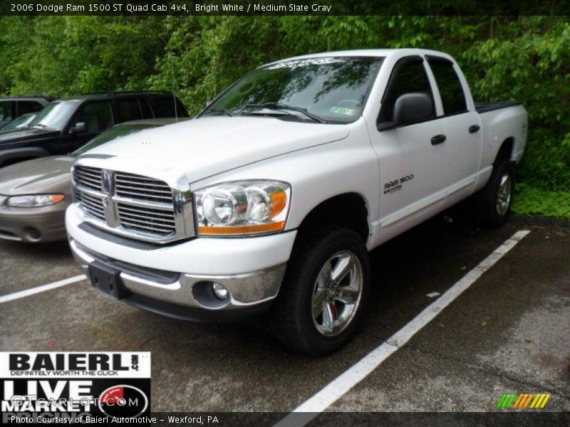 Bright White / Medium Slate Gray 2006 Dodge Ram 1500 ST Quad Cab 4x4
