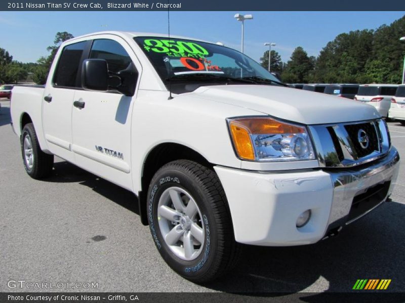 Blizzard White / Charcoal 2011 Nissan Titan SV Crew Cab