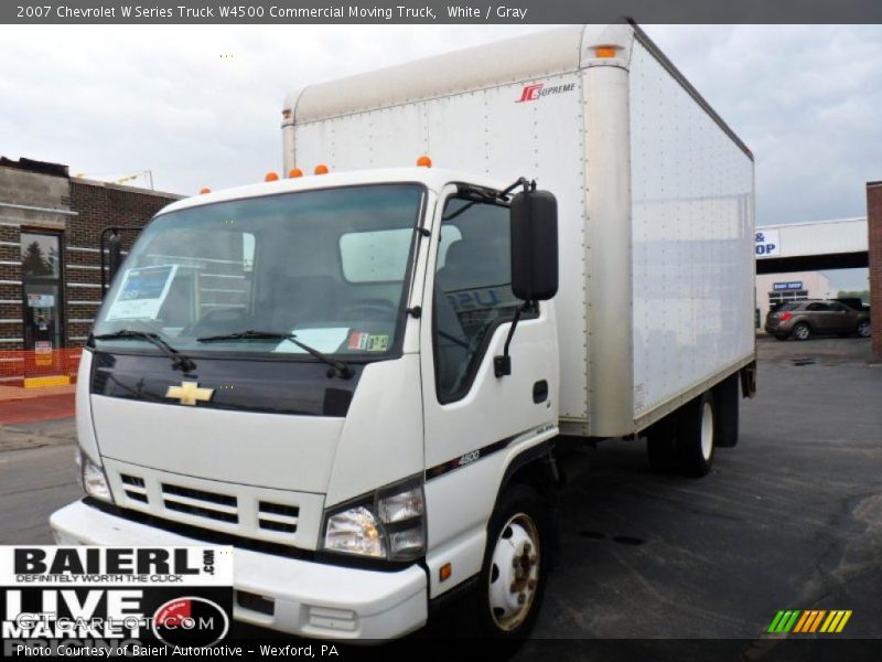 White / Gray 2007 Chevrolet W Series Truck W4500 Commercial Moving Truck