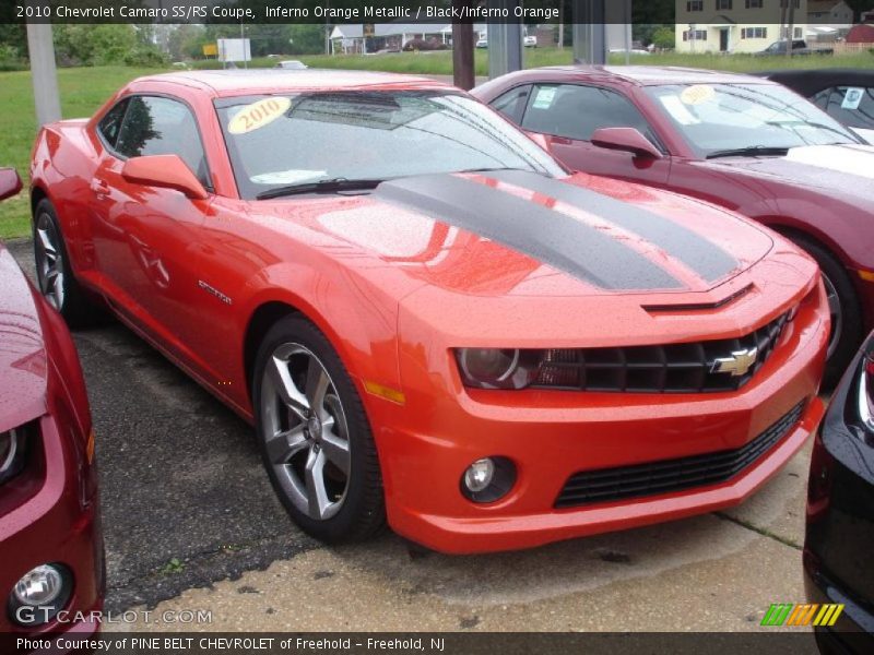 Inferno Orange Metallic / Black/Inferno Orange 2010 Chevrolet Camaro SS/RS Coupe