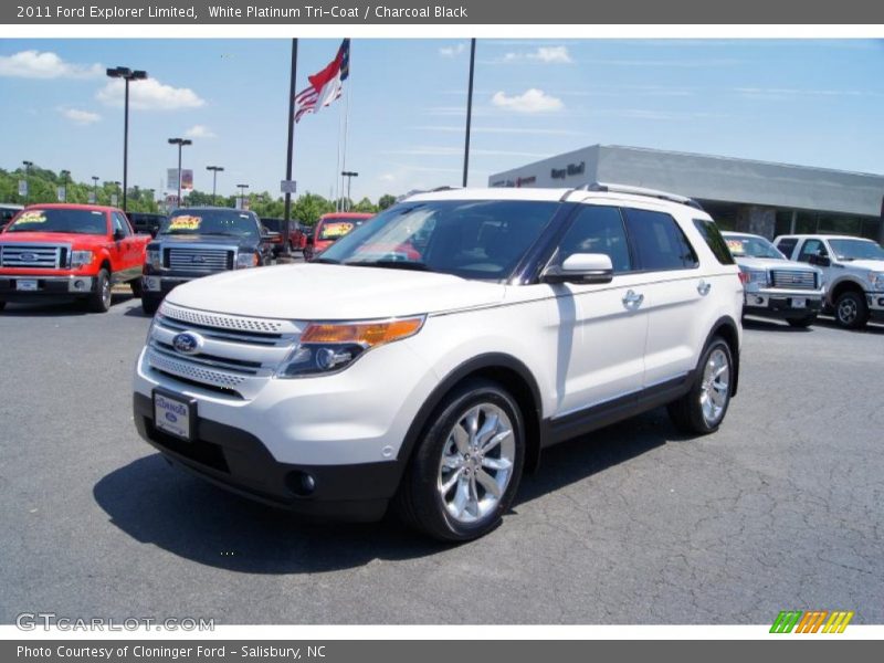 White Platinum Tri-Coat / Charcoal Black 2011 Ford Explorer Limited