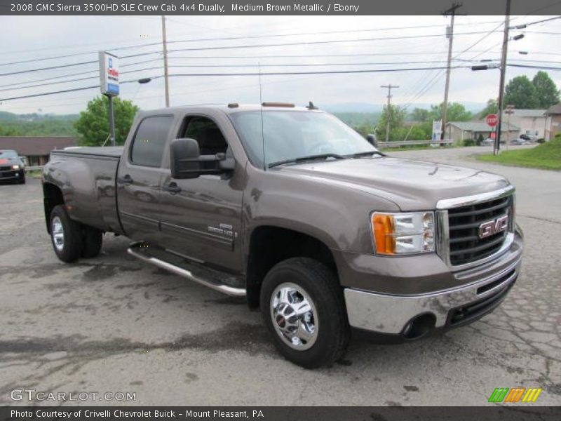 Medium Brown Metallic / Ebony 2008 GMC Sierra 3500HD SLE Crew Cab 4x4 Dually