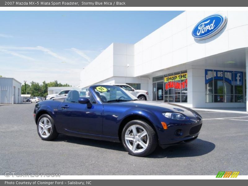 Stormy Blue Mica / Black 2007 Mazda MX-5 Miata Sport Roadster