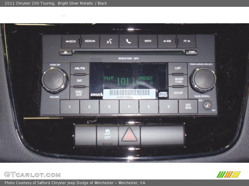 Bright Silver Metallic / Black 2011 Chrysler 200 Touring