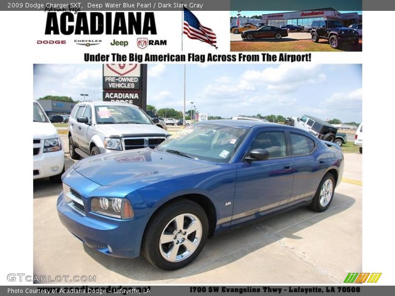 Deep Water Blue Pearl / Dark Slate Gray 2009 Dodge Charger SXT