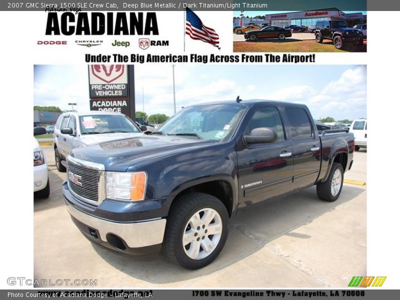Deep Blue Metallic / Dark Titanium/Light Titanium 2007 GMC Sierra 1500 SLE Crew Cab