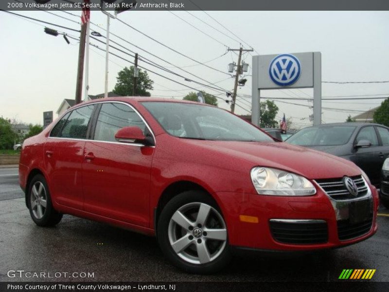 Salsa Red / Anthracite Black 2008 Volkswagen Jetta SE Sedan