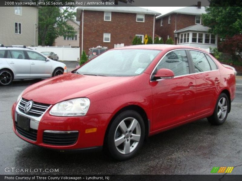 Salsa Red / Anthracite Black 2008 Volkswagen Jetta SE Sedan