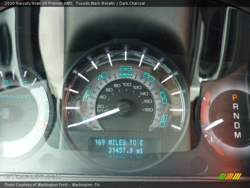 Tuxedo Black Metallic / Dark Charcoal 2010 Mercury Milan V6 Premier AWD