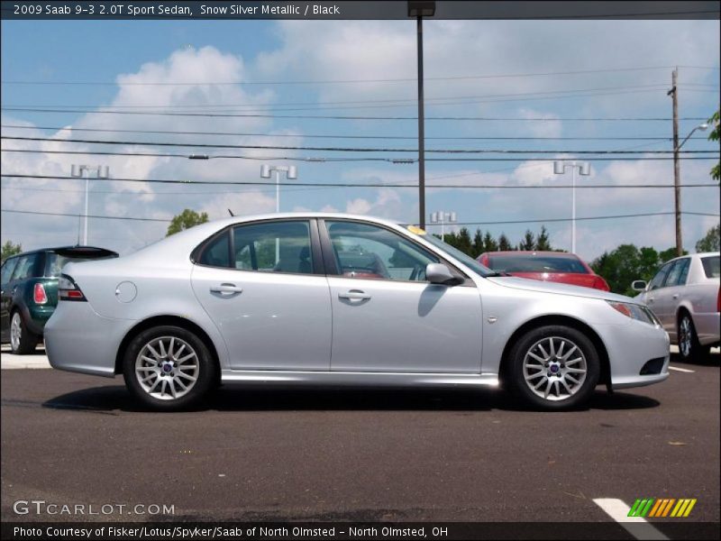 Snow Silver Metallic / Black 2009 Saab 9-3 2.0T Sport Sedan