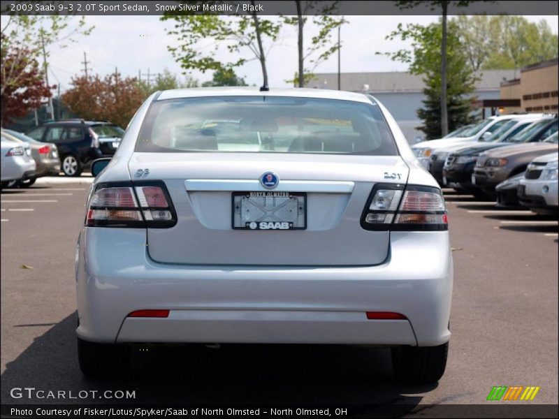 Snow Silver Metallic / Black 2009 Saab 9-3 2.0T Sport Sedan