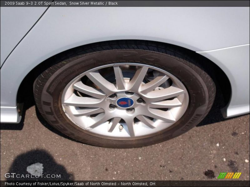 Snow Silver Metallic / Black 2009 Saab 9-3 2.0T Sport Sedan