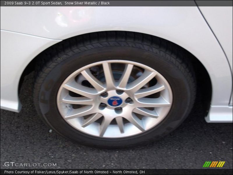Snow Silver Metallic / Black 2009 Saab 9-3 2.0T Sport Sedan