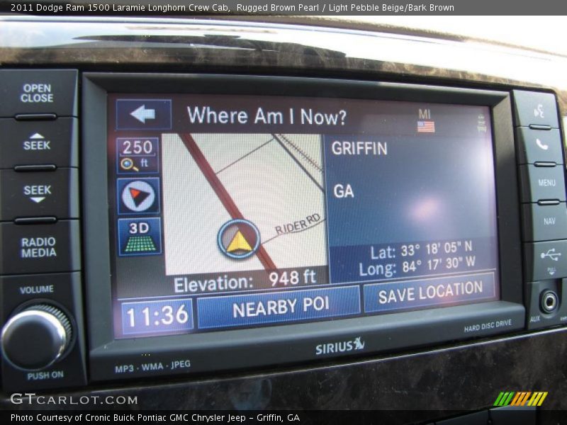 Rugged Brown Pearl / Light Pebble Beige/Bark Brown 2011 Dodge Ram 1500 Laramie Longhorn Crew Cab