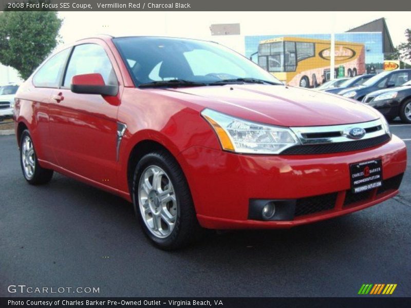 Vermillion Red / Charcoal Black 2008 Ford Focus SES Coupe